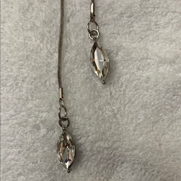 Silver Starburst Pendant Necklace adjustable sliding with Crystal Accents - Picture 5 of 7